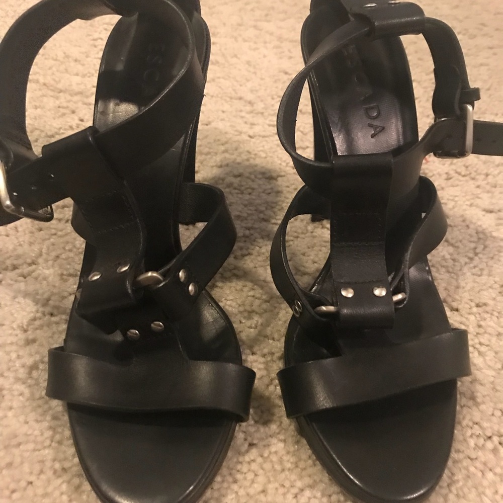 Escada size 9 black heels